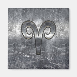 Íman Aries Símbolo Zodíaco Estilo Industrial