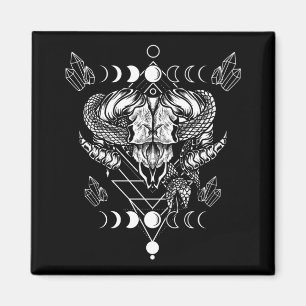 Íman Aries Skull Wicca Occulcent Moon Witchcraft