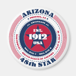 Íman Arizona Círculo Tipografia Souvenir Magnet