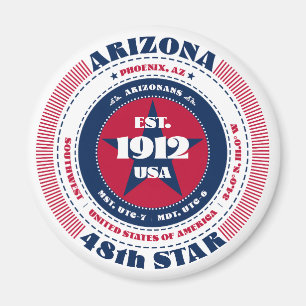 Íman Arizona Círculo Tipografia Souvenir Magnet