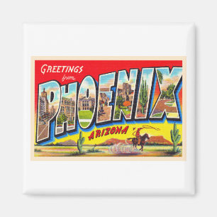 Íman Arizona Phoenix AZ Vintage - Letra grande postal 1