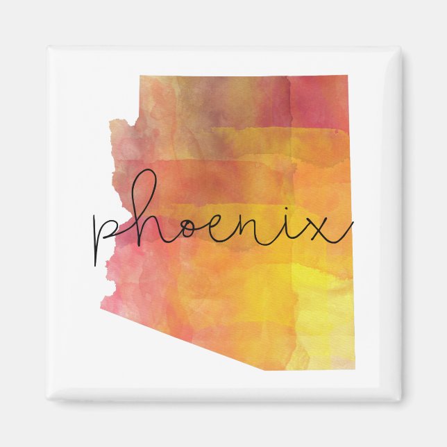 Íman Arizona Phoenix de Watercolor (Frente)