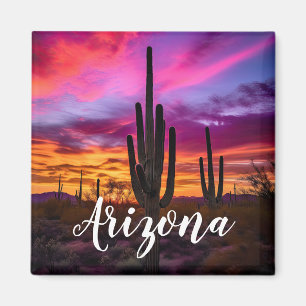 Íman Arizona Saguaro Cactus Southwestern Desert Sunset