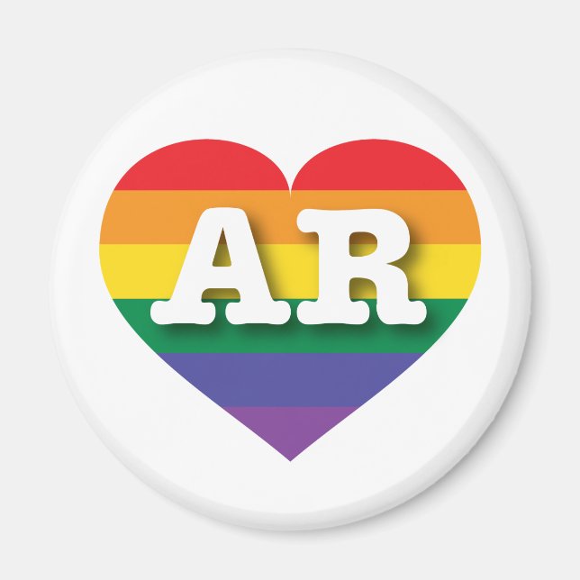 Íman Arkansas Orgulho gay Rainbow Heart (Frente)