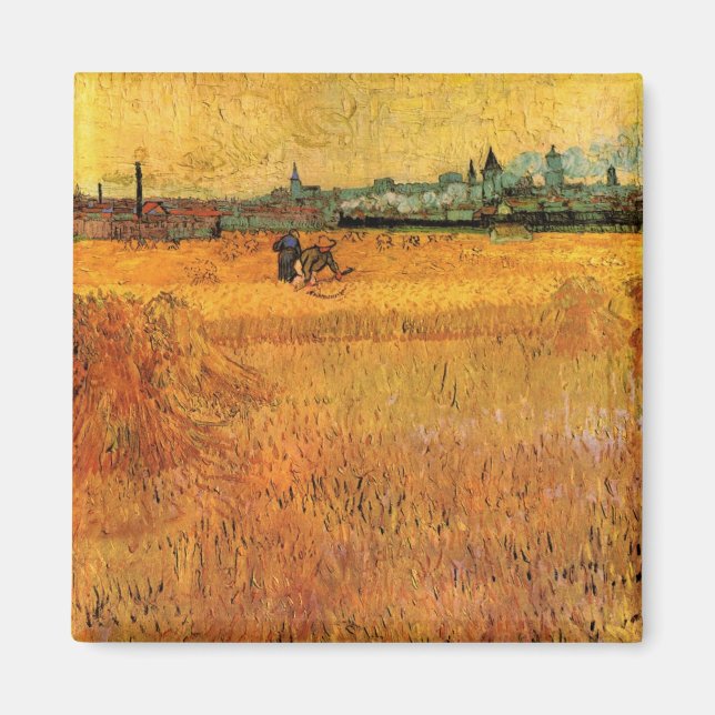 Íman Arles: Vista de Campos de Trigo por Vincent van Go (Frente)