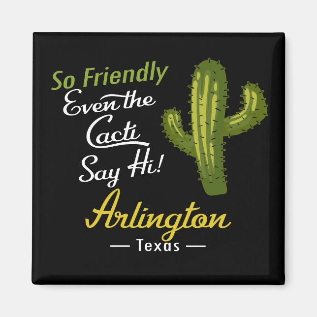 Íman Arlington Cactus Funny Retro (Frente)