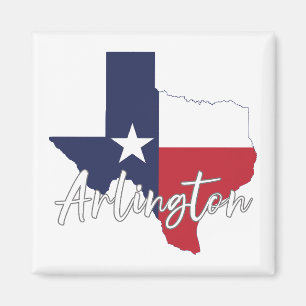 Íman Arlington, Texas Flag Map Magnet