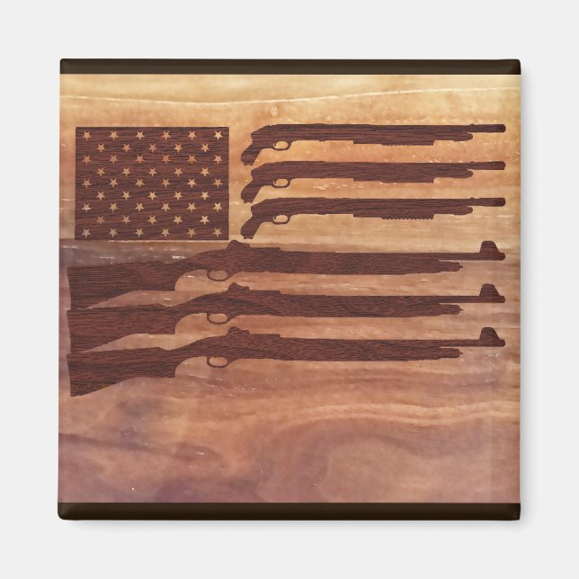 Íman Arma Rifle Flag Wood (Frente)