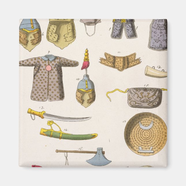 Íman Armas militares chinesas e roupa, ilustração para (Frente)