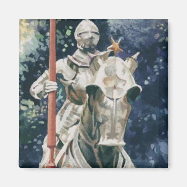 Íman "Armor Brilhante" Knight Watercolor (Frente)