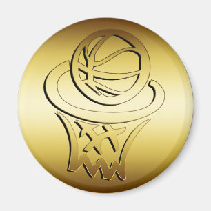 ÍMAN ARO DE BASQUETEBOL DOURADA