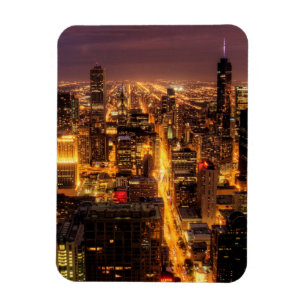 Íman Arquitectura da cidade da noite de Chicago