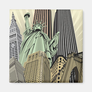 Íman Arquitectura da cidade estilizado super NYC
