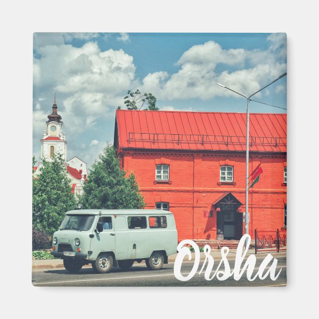 Íman Arquitetura de Belarus Orsha Red Mill Magnet (Frente)