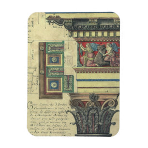 Íman Arquitetura de safra, Coluna com Moldagem de Corni