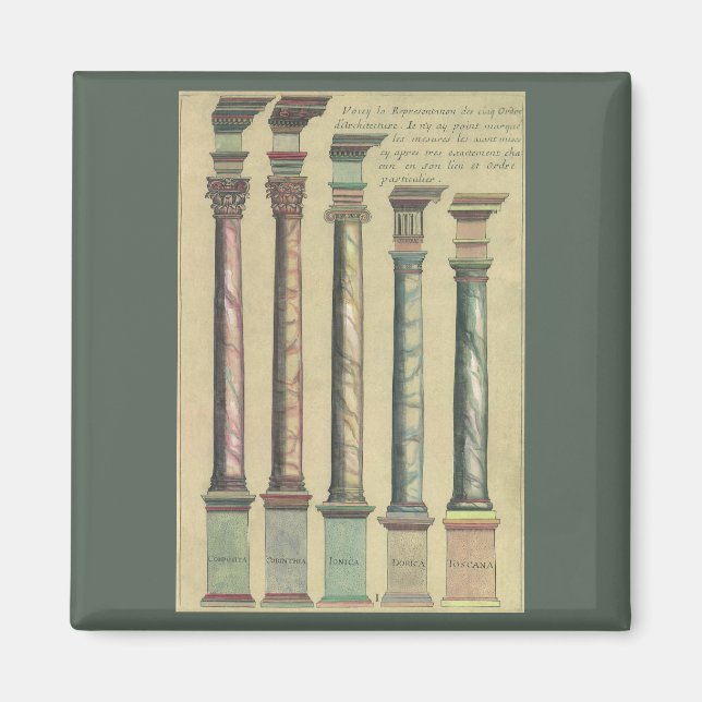 Íman Arquitetura Vintage, os 5 pedidos arquitetônicos (Frente)