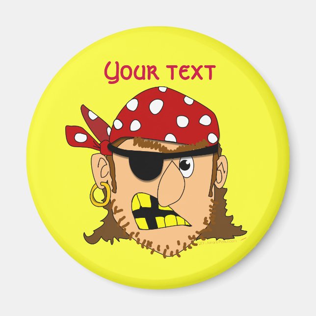 Íman Arr Pirate Personalizable Pirate Studs (Frente)