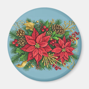 Íman Arranjo Floral Colorido para o Natal