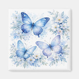 Íman Arranjo Floral de Borboleta Azul