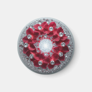Íman Arranjo Floral Elegante com Orquídeas Vermelhas