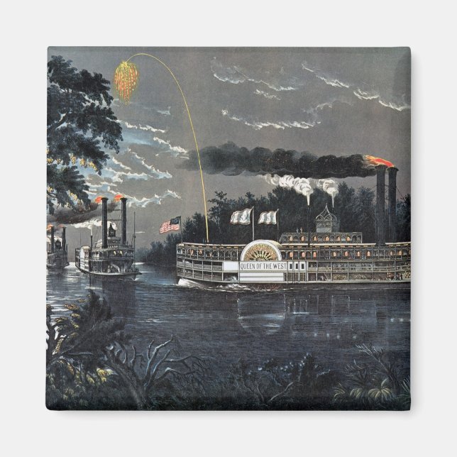 Íman Arredondando uma lenda no Mississippi Steamboat (Frente)