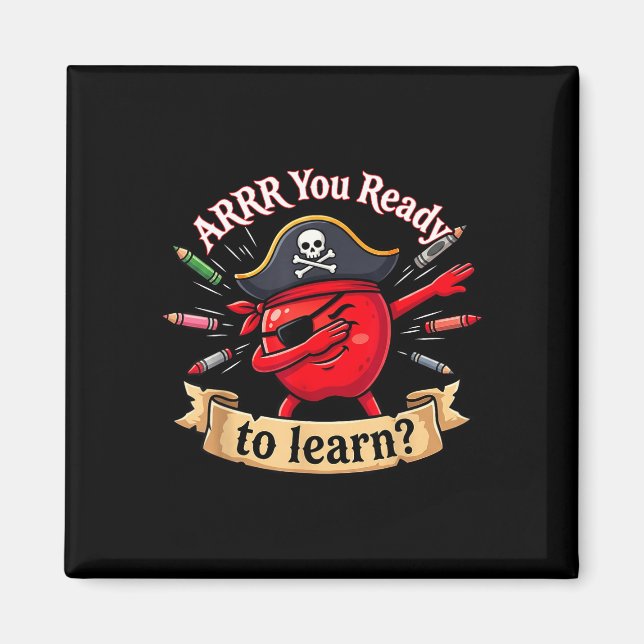 Íman Arrr pronto pirata engraçado de volta à escola pro (Frente)
