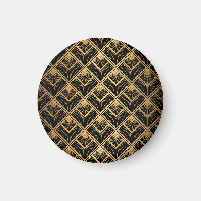 Íman Art Deco Black Dourado: Geométrico (Frente)