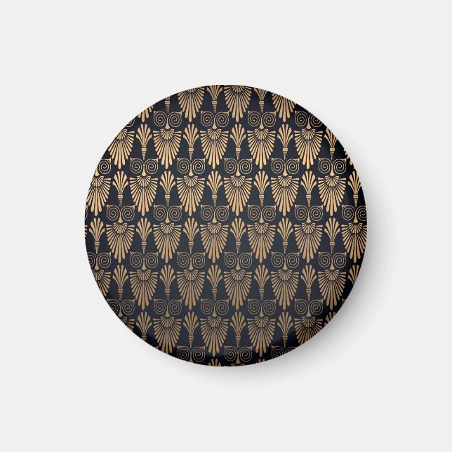 Íman Art Deco Black Dourado: Retro. (Frente)