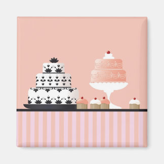 Íman Art Deco Cakes em Tablecloth Striped