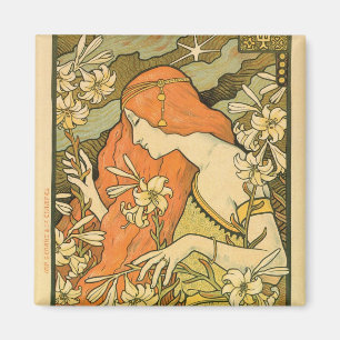 Íman Art deco de Alphonse Mucha