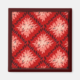 Íman Art Deco Flower Grid - Vermelho (ímã)