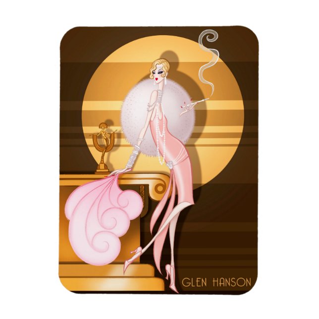 Íman "Art Deco Girl" Magnet Premium Flex de Glen Hanson (Vertical)