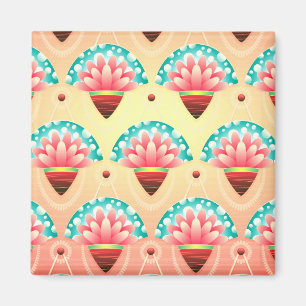 Íman Art deco pessegueiro de ouro floral