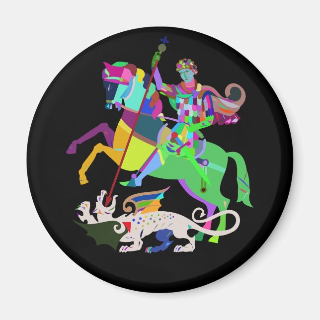 Íman Art Deco Rua George the Dragon Slayer (Frente)