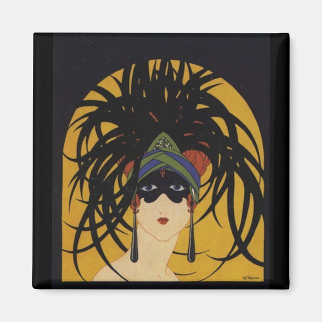 Íman Art Deco Senhora Festiva (Frente)