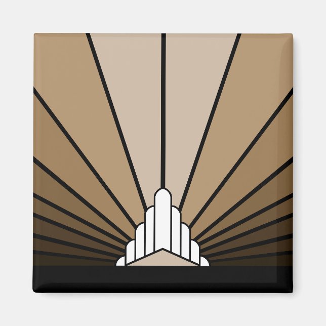 Íman Art deco sun em bronzeado (Frente)