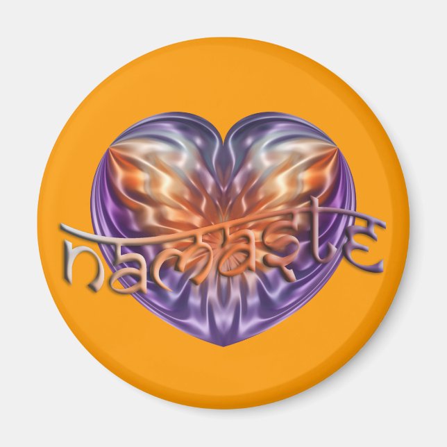 Íman ART Heart NAMASTE | laranja (Frente)