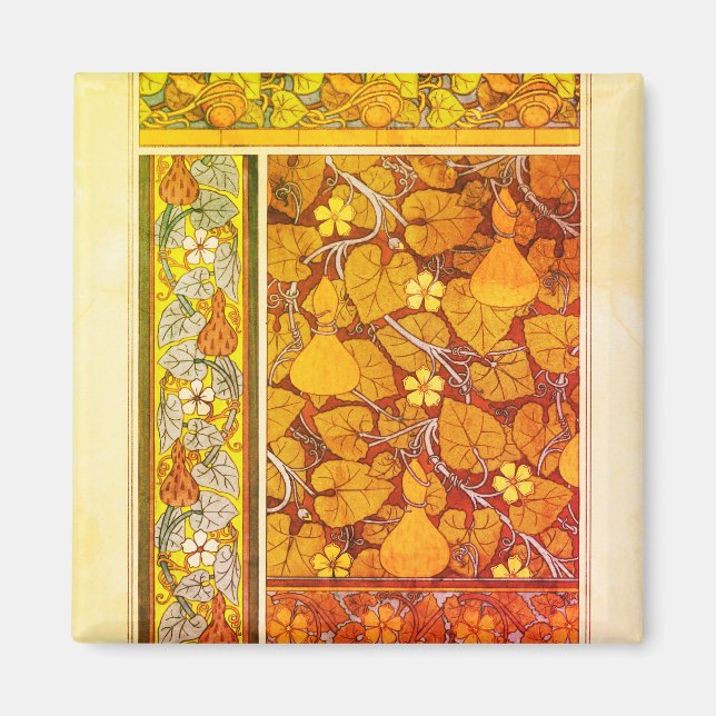 Íman Art nouveau abaulação floral abaulamento elegante  (Frente)