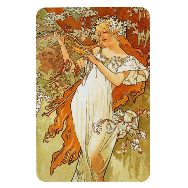 Íman Art Nouveau Alphonse Mucha Primavera Magnet (Vertical)