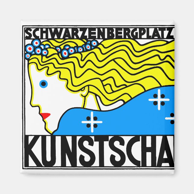 Íman Art Nouveau Art Show Fair Maiden de 1908 (Frente)