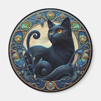 Íman Art Nouveau Black Cat Celnet Magnet