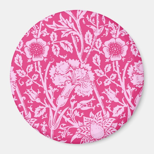 Íman Art Nouveau Carnação Damask, Fuchsia Rosa (Frente)