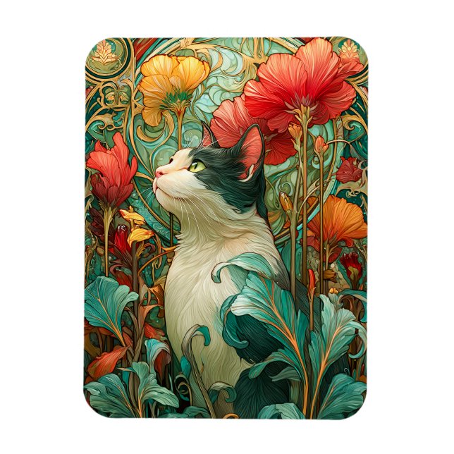 Íman Art Nouveau Cat (Vertical)