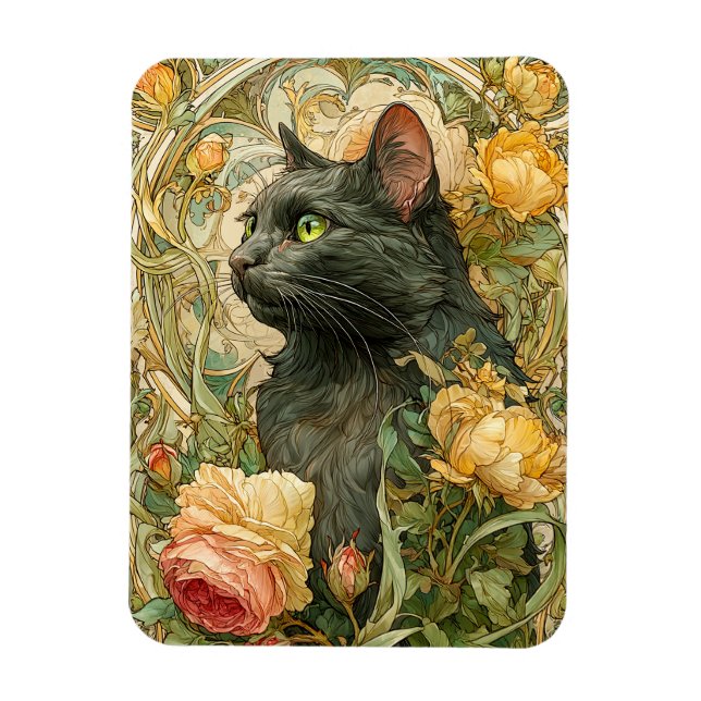 Íman Art Nouveau Cat (Vertical)