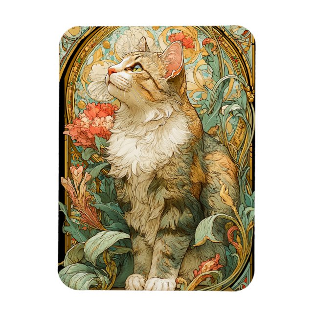 Íman Art Nouveau Cat (Vertical)