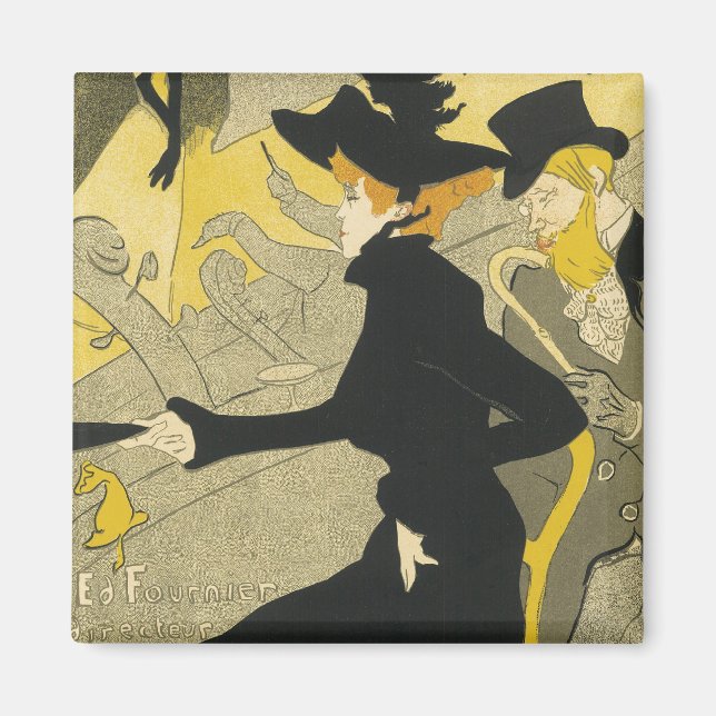 Íman Art Nouveau, Divan Japonês, por Toulouse Lautrec (Frente)