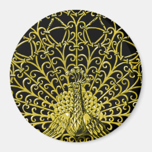 Íman Art Nouveau Dourado Peacock