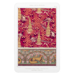 Íman Art nouveau fox faasant Foxglove verneuil