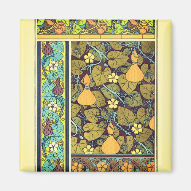 Íman Art nouveau outono, abóbora-abóbora (Frente)