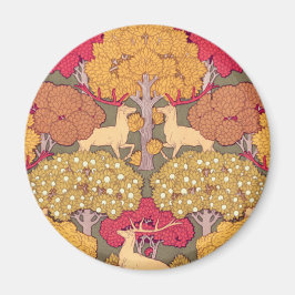 Íman Art nouveau outono caem cervos Verneuil